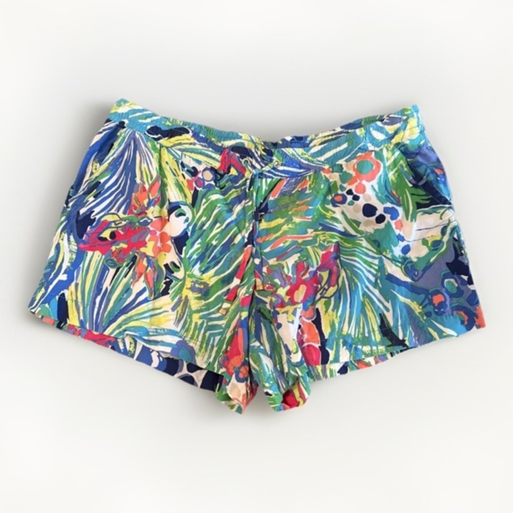 Lilly Pulitzer Katia Shorts  Women's XL Pull On Drawstring Shorts Rayon‎ Stretch